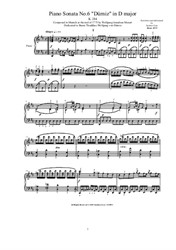Mozart - Piano Sonata No.6 'Durniz' in D major - Complete score