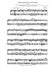 Mozart - Piano Sonata No.9 in D major - Complete score