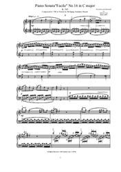 Mozart - Piano Sonata 'Facile' No.16 in C major - Complete score