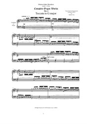 Reincken - Toccata in G major - Harpsichord (or Piano)