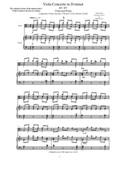 Vivaldi - Viola Concerto in D minor for Viola and Piano