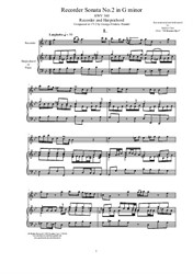 Handel - Sonata No.2 in G minor for Recorder and Harpsichord