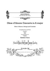 Concerto in A major by Anonymous for Oboe d'Amore, Strings and Cembalo